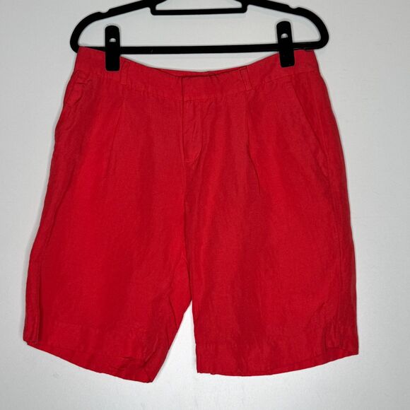 Banana Republic Linen Blend Pleat Front Chino Short Women's Size 2 - Picture 7 of 7